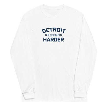 'Detroit Knocks Harder' T-Shirt | Unisex Long Sleeve - Circumspice Michigan