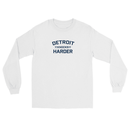 'Detroit Knocks Harder' T-Shirt | Unisex Long Sleeve - Circumspice Michigan