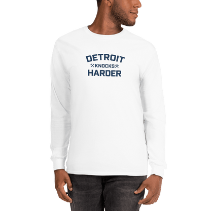 'Detroit Knocks Harder' T-Shirt | Unisex Long Sleeve - Circumspice Michigan