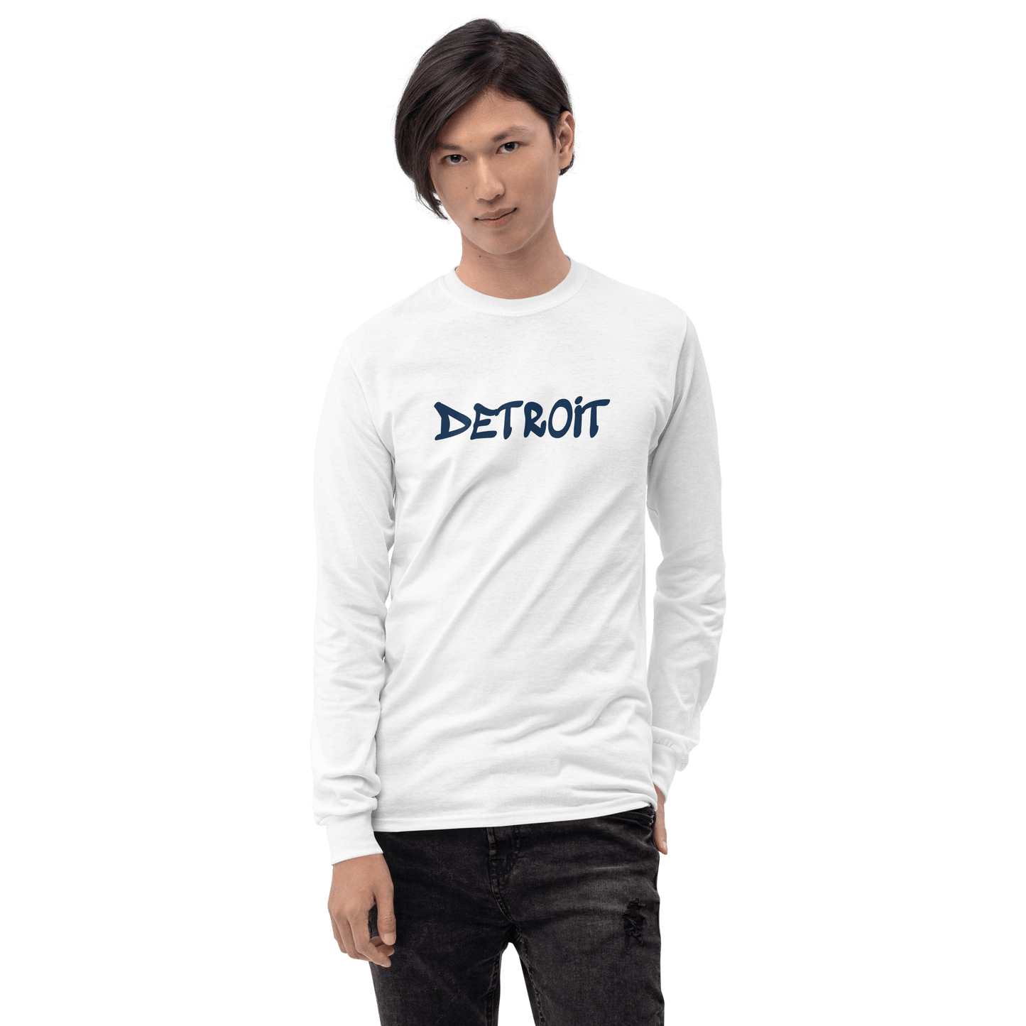 'Detroit' T-Shirt (1980s Hip Hop Font) | Unisex Long Sleeve - Circumspice Michigan