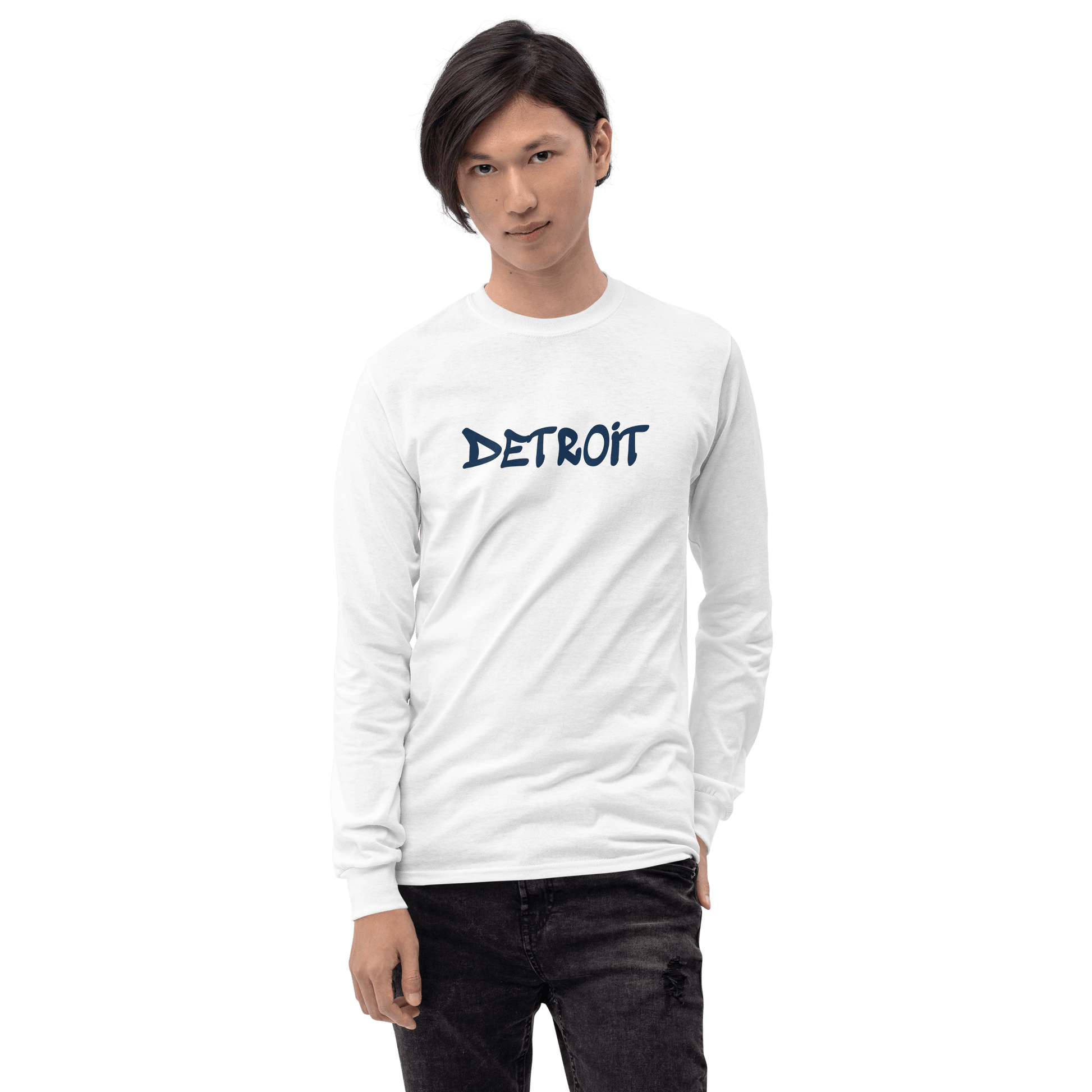 'Detroit' T-Shirt (1980s Hip Hop Font) | Unisex Long Sleeve - Circumspice Michigan