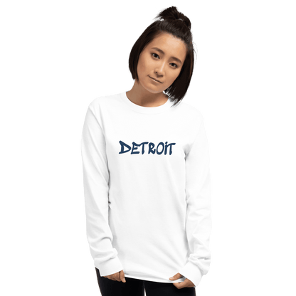 'Detroit' T-Shirt (1980s Hip Hop Font) | Unisex Long Sleeve - Circumspice Michigan