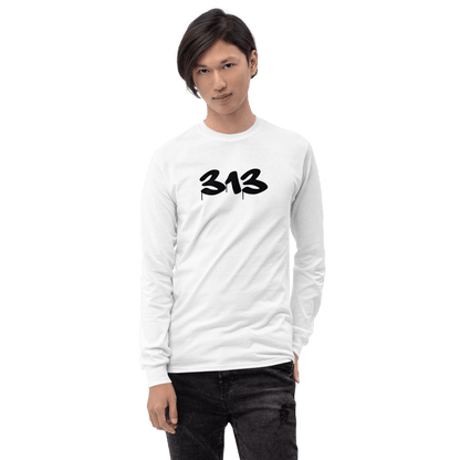 Detroit '313' T-Shirt (Tag Font) | Unisex Long Sleeve - Circumspice Michigan