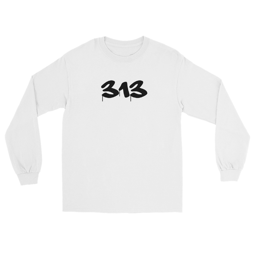 Detroit '313' T-Shirt (Tag Font) | Unisex Long Sleeve - Circumspice Michigan