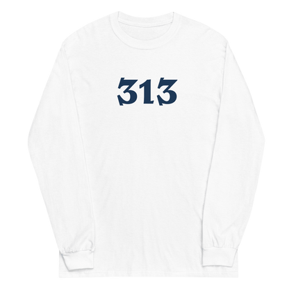 Detroit '313' T-Shirt (Angry Serif Font) | Unisex Long Sleeve - Circumspice Michigan