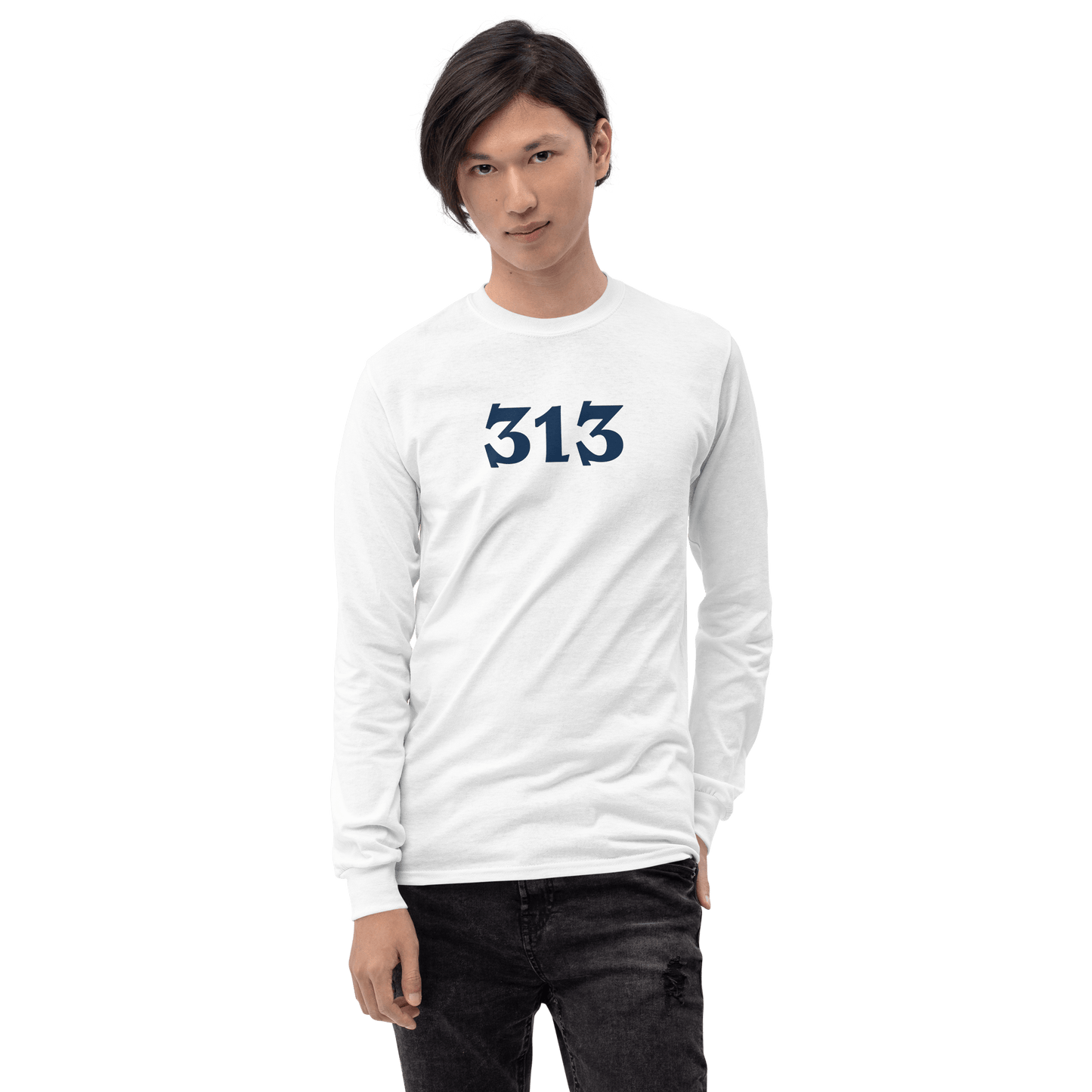 Detroit '313' T-Shirt (Angry Serif Font) | Unisex Long Sleeve - Circumspice Michigan