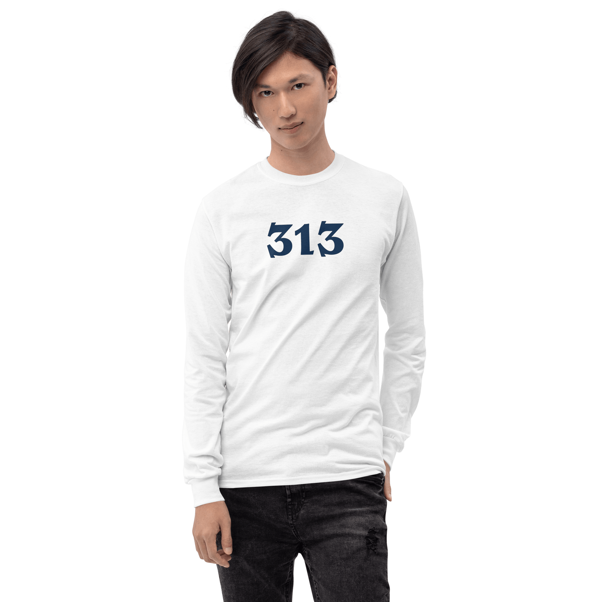 Detroit '313' T-Shirt (Angry Serif Font) | Unisex Long Sleeve - Circumspice Michigan