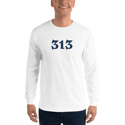 Detroit '313' T-Shirt (Angry Serif Font) | Unisex Long Sleeve - Circumspice Michigan