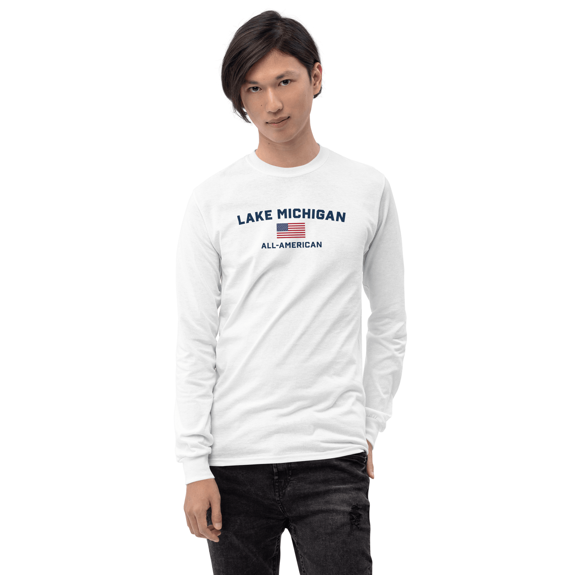 'Lake Michigan All American' T-Shirt | Unisex Long Sleeve - Circumspice Michigan