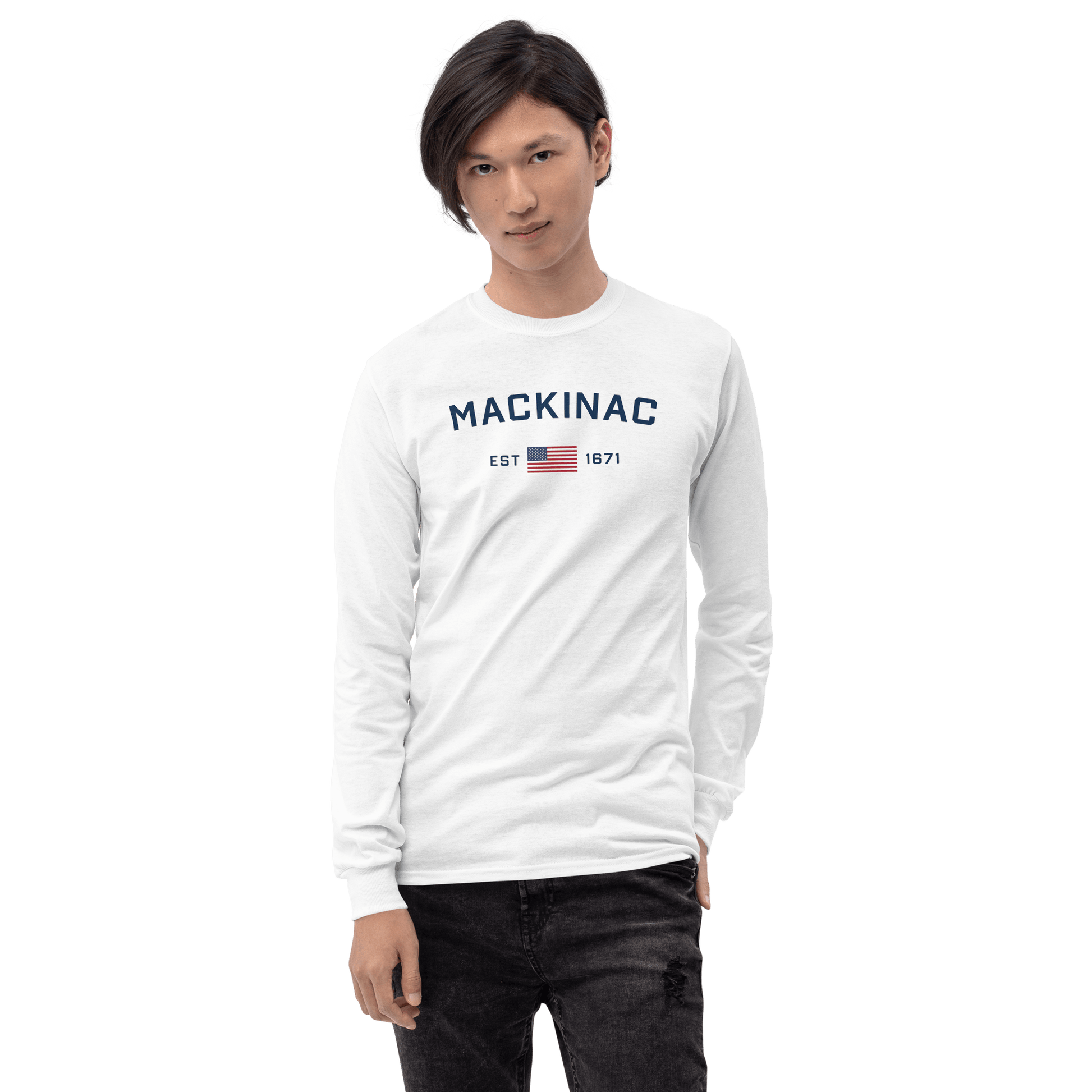 'Mackinac EST 1671' T-Shirt | Unisex Long Sleeve - Circumspice Michigan