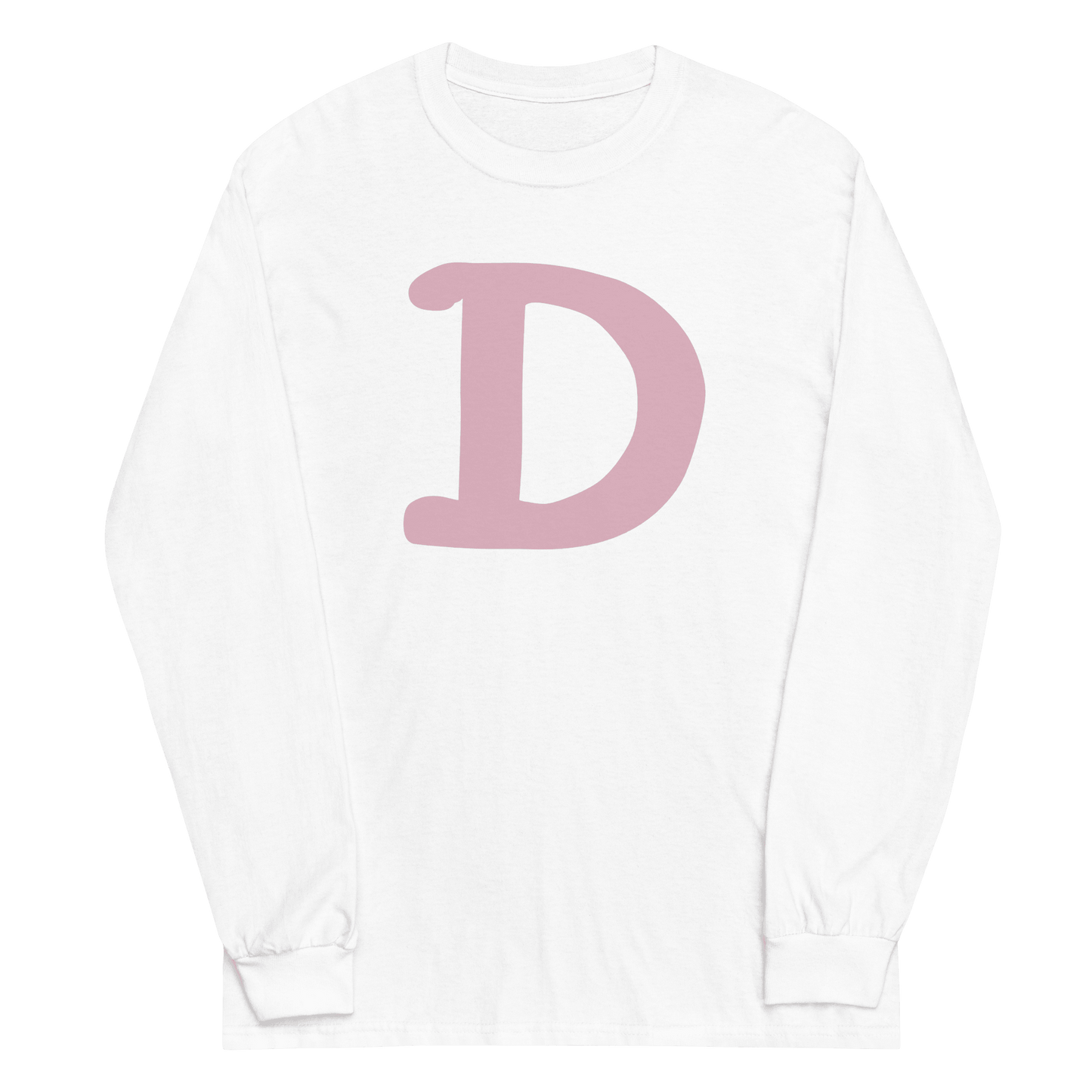 Detroit 'Old French D' T-Shirt (Pink Full Body Outline) | Unisex Long Sleeve - Circumspice Michigan