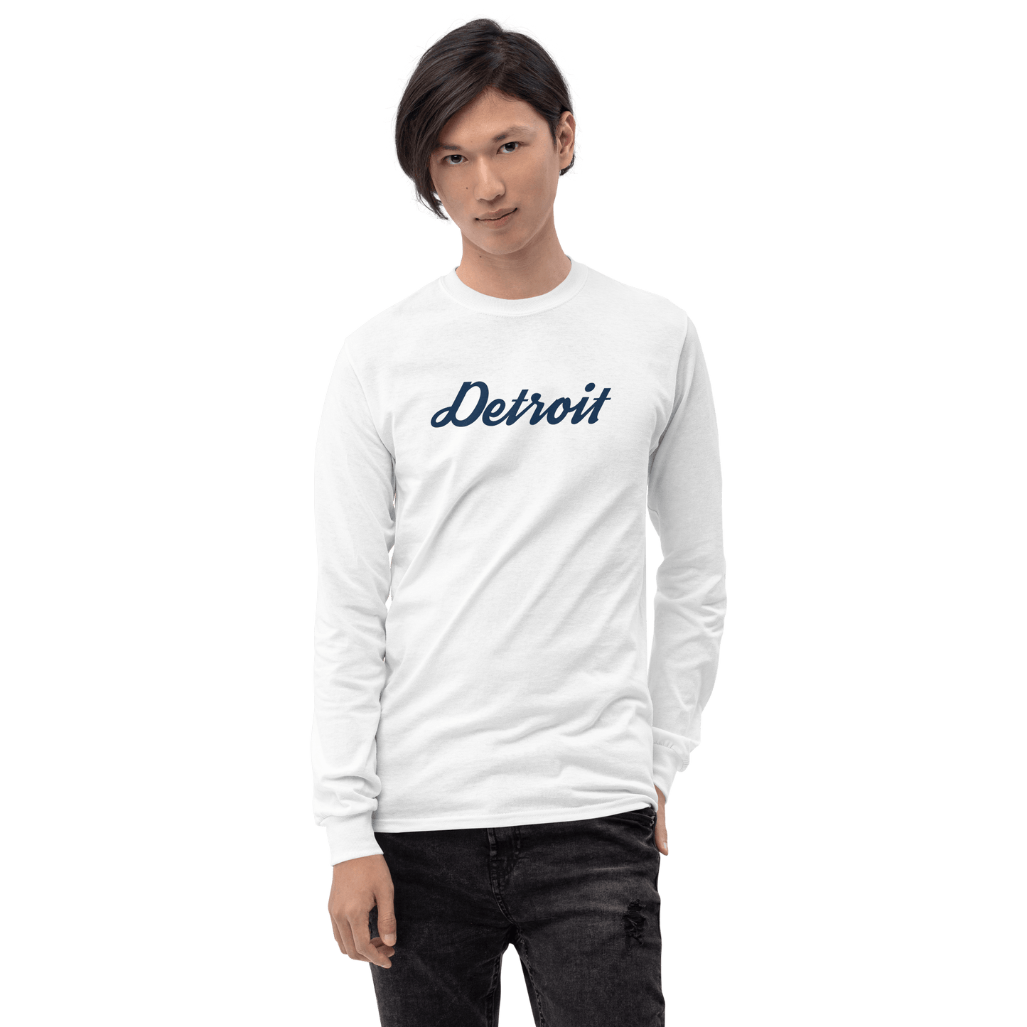 'Detroit' T-Shirt (Retro Script Font) | Unisex Long Sleeve - Circumspice Michigan