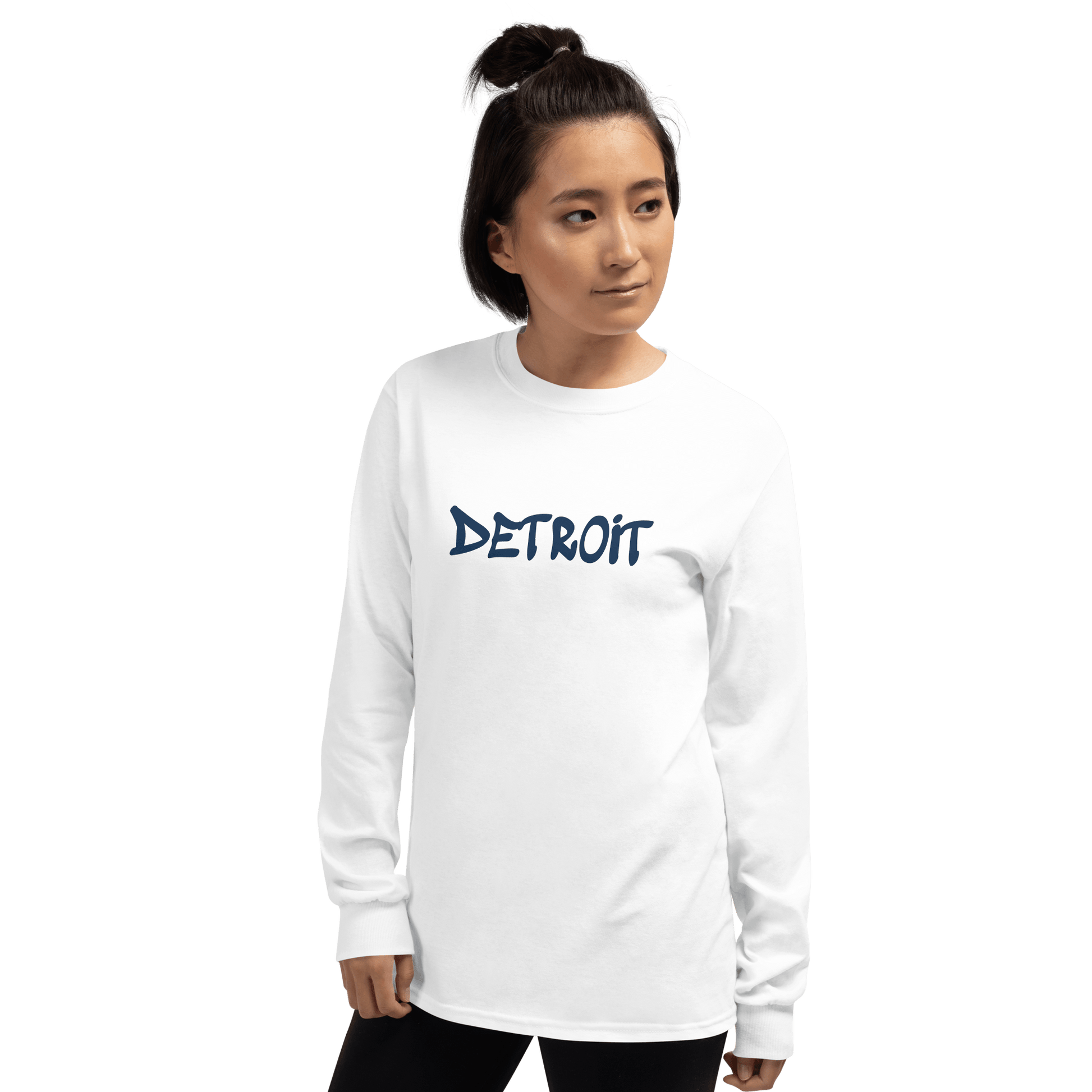 'Detroit' T-Shirt (1980s Hip Hop Font) | Unisex Long Sleeve - Circumspice Michigan