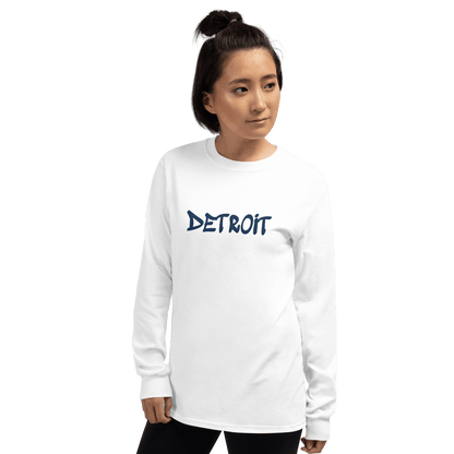 'Detroit' T-Shirt (1980s Hip Hop Font) | Unisex Long Sleeve - Circumspice Michigan