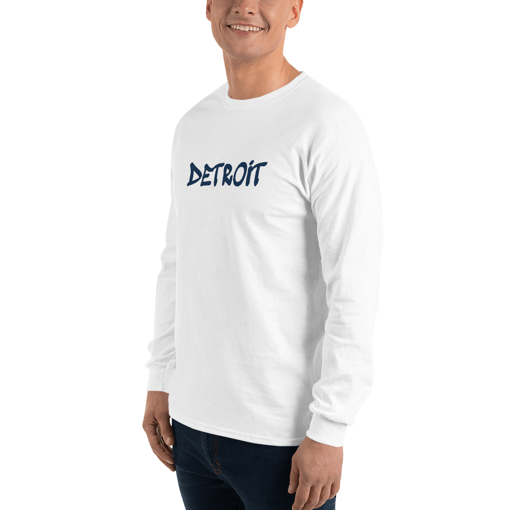 'Detroit' T-Shirt (1980s Hip Hop Font) | Unisex Long Sleeve - Circumspice Michigan