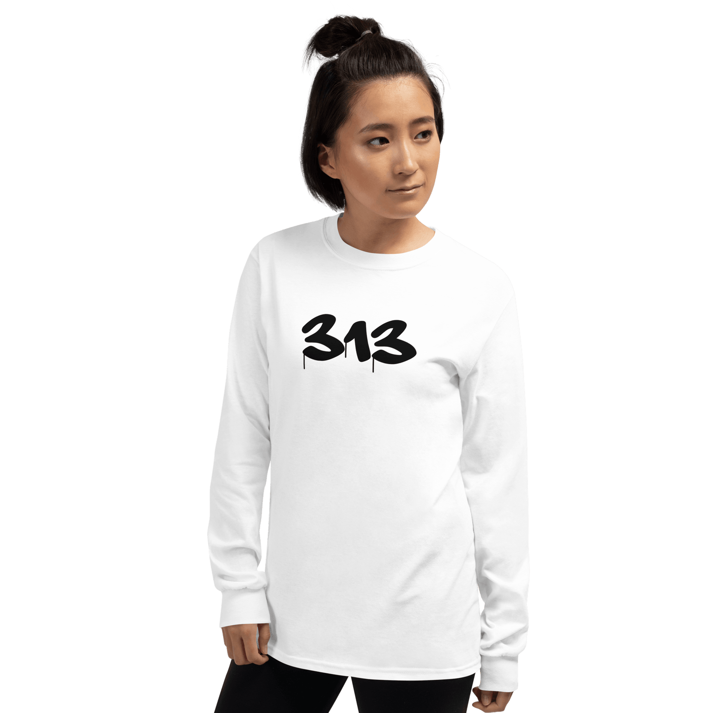 Detroit '313' T-Shirt (Tag Font) | Unisex Long Sleeve - Circumspice Michigan