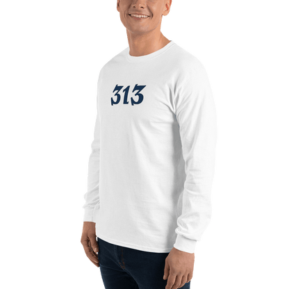 Detroit '313' T-Shirt (Angry Serif Font) | Unisex Long Sleeve - Circumspice Michigan