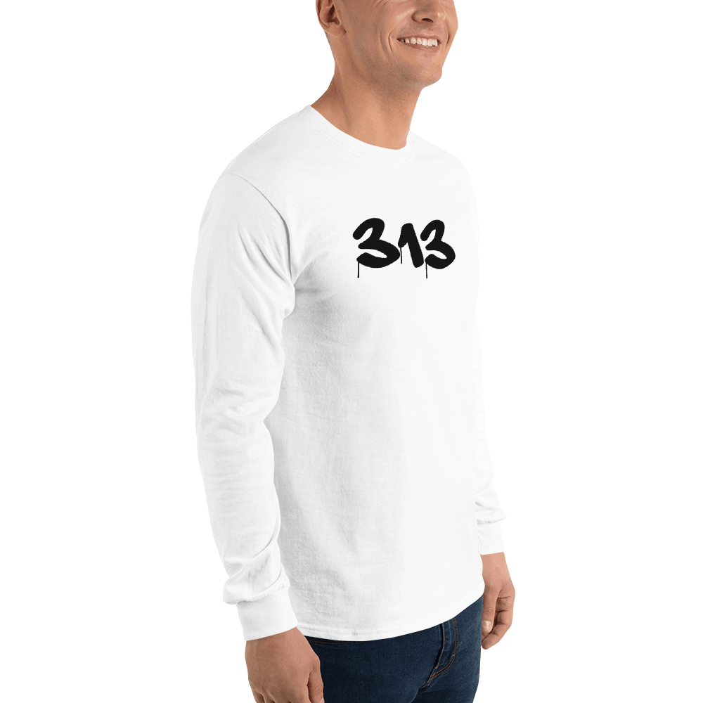 Detroit '313' T-Shirt (Tag Font) | Unisex Long Sleeve - Circumspice Michigan