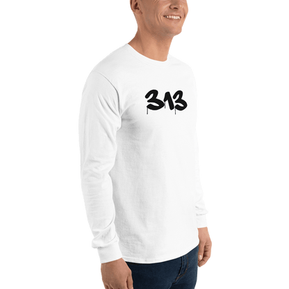 Detroit '313' T-Shirt (Tag Font) | Unisex Long Sleeve - Circumspice Michigan