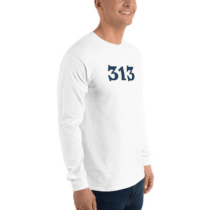 Detroit '313' T-Shirt (Angry Serif Font) | Unisex Long Sleeve - Circumspice Michigan