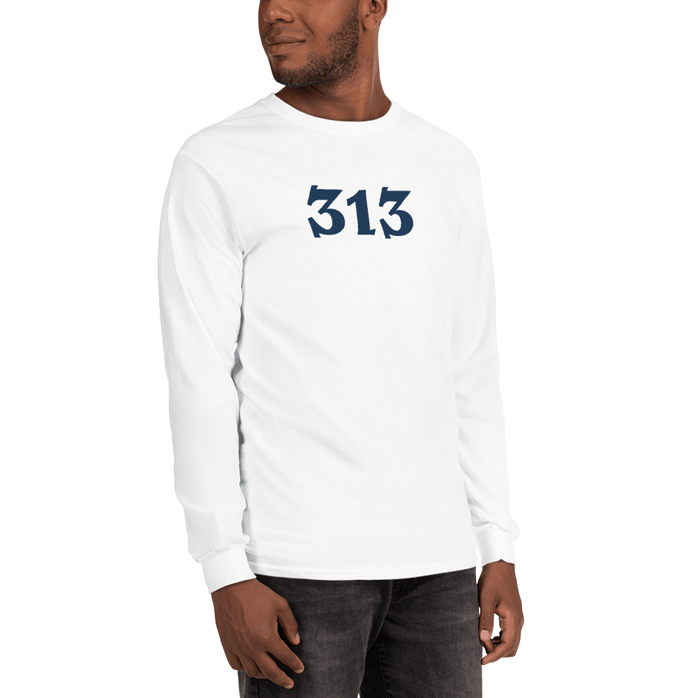 Detroit '313' T-Shirt (Angry Serif Font) | Unisex Long Sleeve - Circumspice Michigan