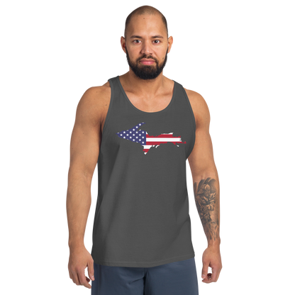 Michigan Upper Peninsula Tank Top (w/ UP USA Flag Outline) | Unisex Jersey