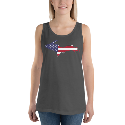 Michigan Upper Peninsula Tank Top (w/ UP USA Flag Outline) | Unisex Jersey