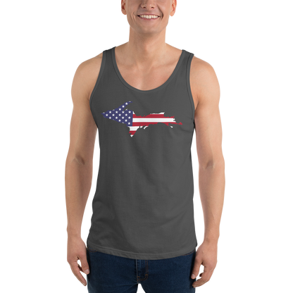 Michigan Upper Peninsula Tank Top (w/ UP USA Flag Outline) | Unisex Jersey