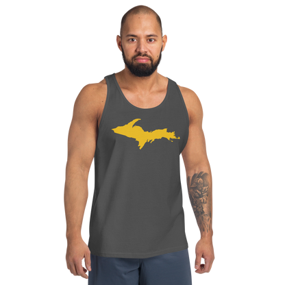 Michigan Upper Peninsula Tank Top (w/ Gold UP Outline) | Unisex Jersey