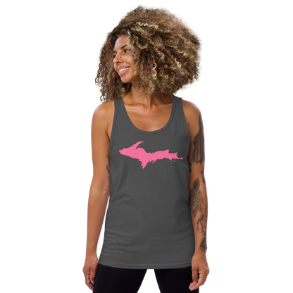 Michigan Upper Peninsula Tank Top (w/ Pink UP Outline) | Unisex Jersey