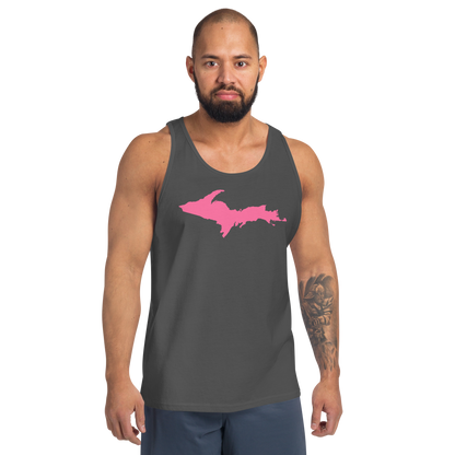 Michigan Upper Peninsula Tank Top (w/ Pink UP Outline) | Unisex Jersey