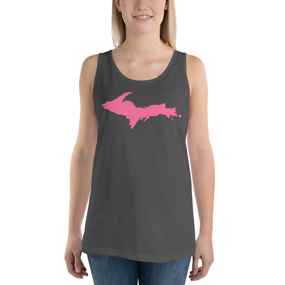 Michigan Upper Peninsula Tank Top (w/ Pink UP Outline) | Unisex Jersey