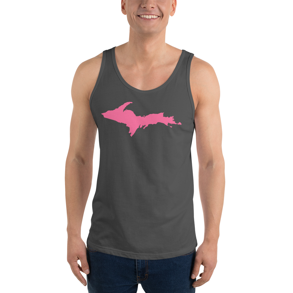 Michigan Upper Peninsula Tank Top (w/ Pink UP Outline) | Unisex Jersey