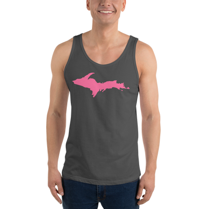 Michigan Upper Peninsula Tank Top (w/ Pink UP Outline) | Unisex Jersey