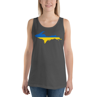 Michigan Upper Peninsula Tank Top (w/ UP Ukraine Flag Outline) | Unisex Jersey