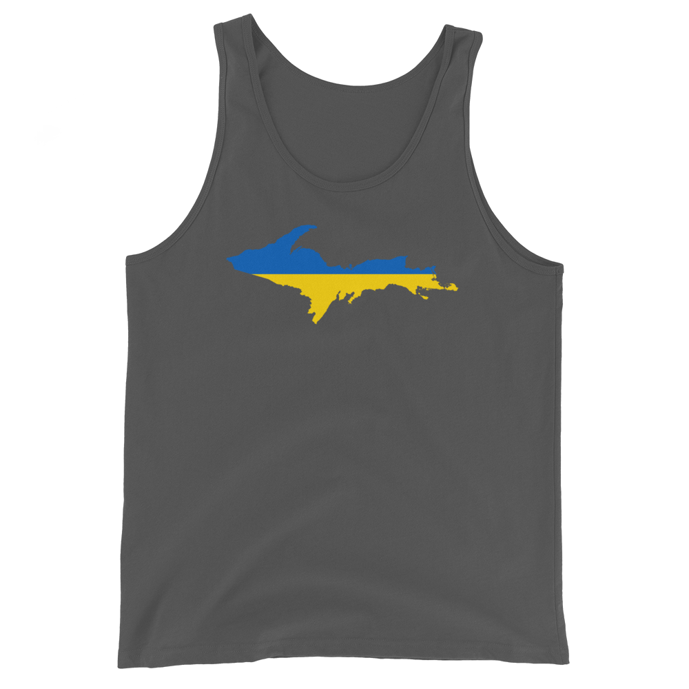 Michigan Upper Peninsula Tank Top (w/ UP Ukraine Flag Outline) | Unisex Jersey