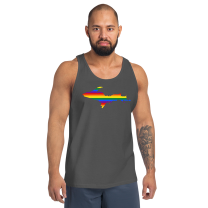 Michigan Upper Peninsula Tank Top (w/ UP Pride Flag Outline) | Unisex Jersey