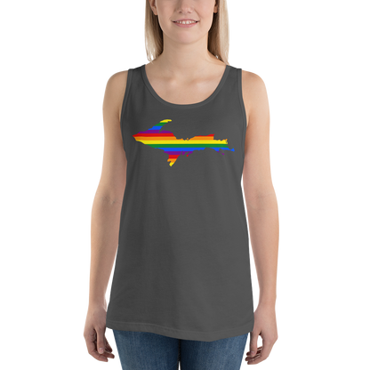 Michigan Upper Peninsula Tank Top (w/ UP Pride Flag Outline) | Unisex Jersey