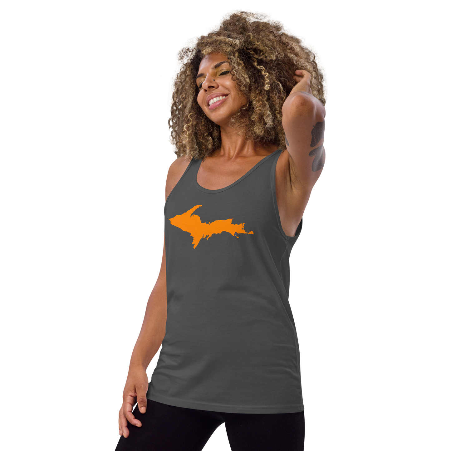 Michigan Upper Peninsula Tank Top (w/ Orange UP Outline | Unisex Jersey