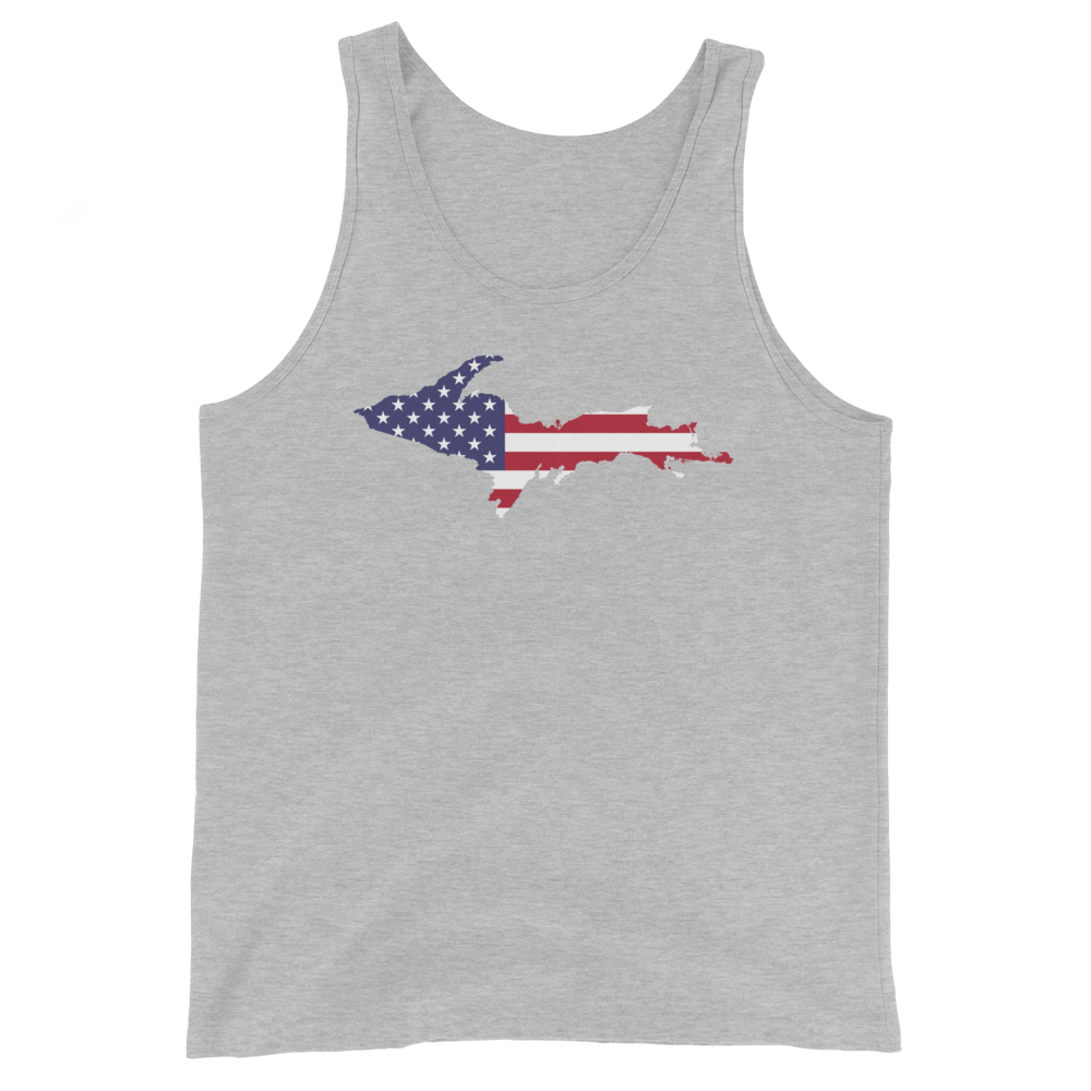 Michigan Upper Peninsula Tank Top (w/ UP USA Flag Outline) | Unisex Jersey