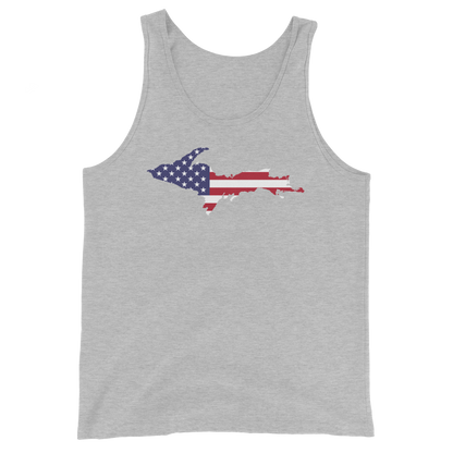 Michigan Upper Peninsula Tank Top (w/ UP USA Flag Outline) | Unisex Jersey