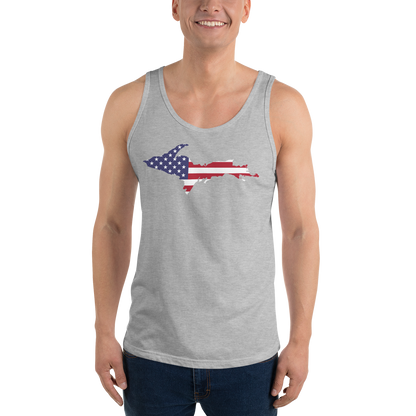 Michigan Upper Peninsula Tank Top (w/ UP USA Flag Outline) | Unisex Jersey