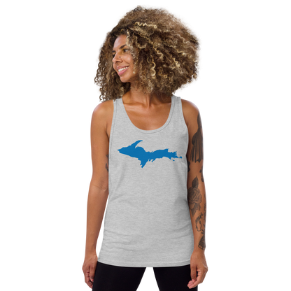 Michigan Upper Peninsula Tank Top (w/ Azure UP Outline) | Unisex Jersey