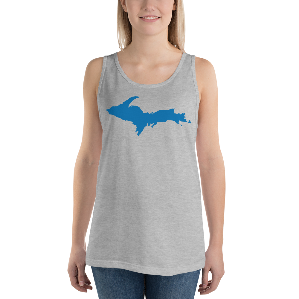 Michigan Upper Peninsula Tank Top (w/ Azure UP Outline) | Unisex Jersey