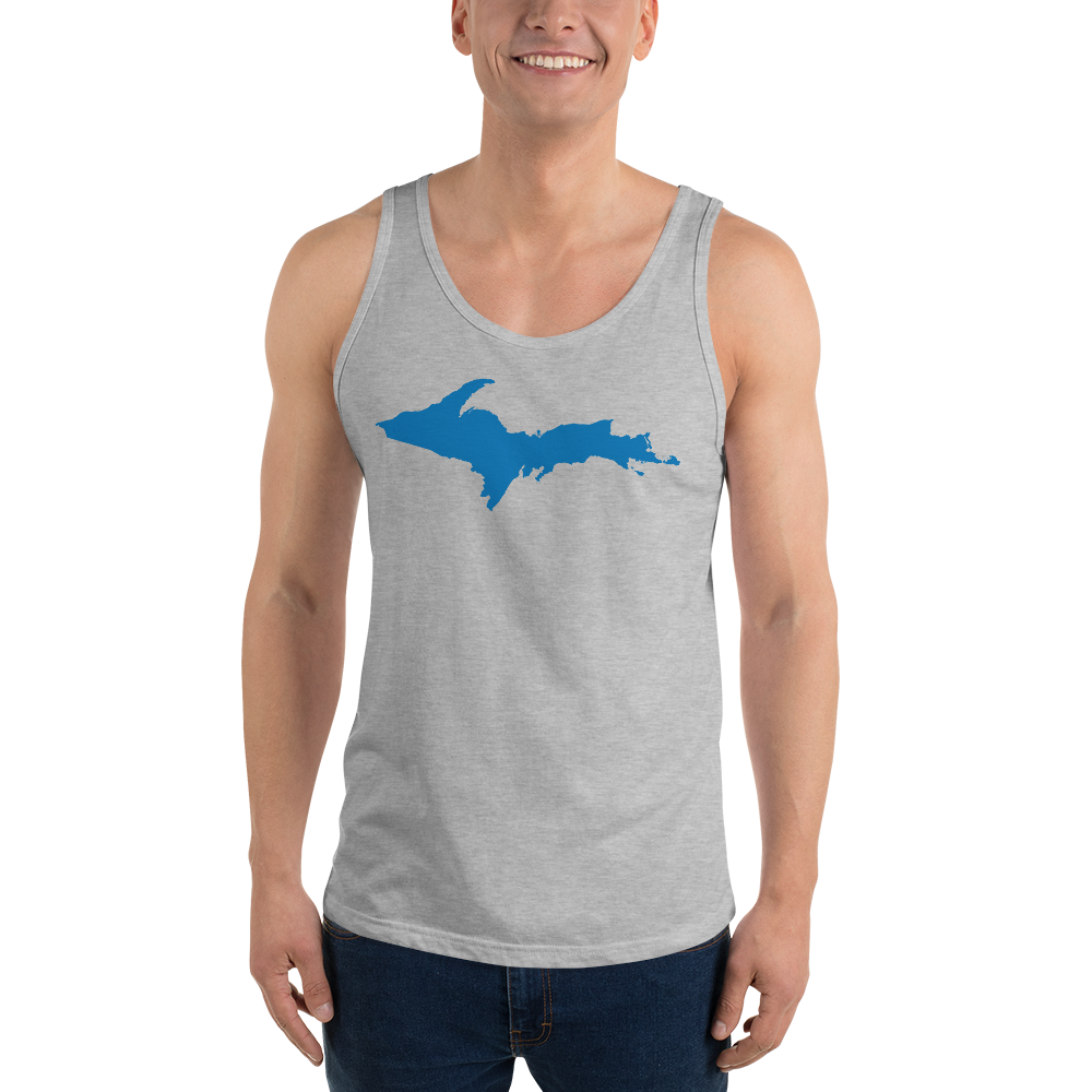 Michigan Upper Peninsula Tank Top (w/ Azure UP Outline) | Unisex Jersey