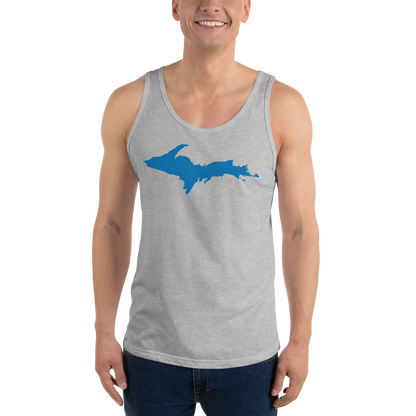 Michigan Upper Peninsula Tank Top (w/ Azure UP Outline) | Unisex Jersey