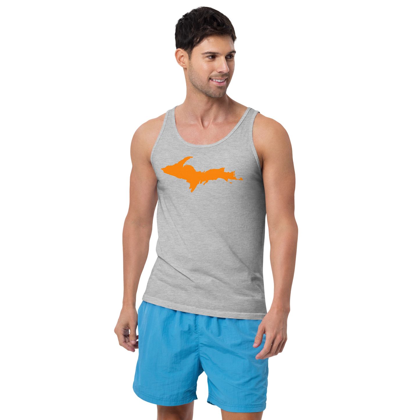 Michigan Upper Peninsula Tank Top (w/ Orange UP Outline | Unisex Jersey