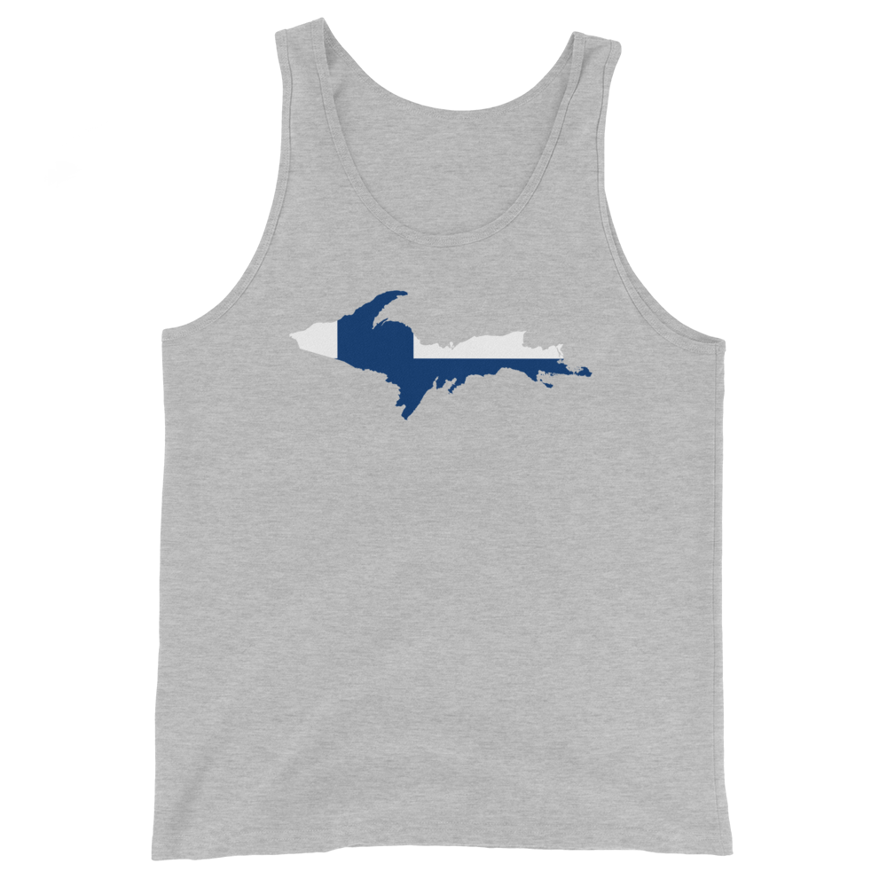 Michigan Upper Peninsula Tank Top (w/ UP Finland Flag Outline) | Unisex Jersey