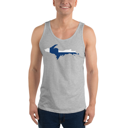 Michigan Upper Peninsula Tank Top (w/ UP Finland Flag Outline) | Unisex Jersey