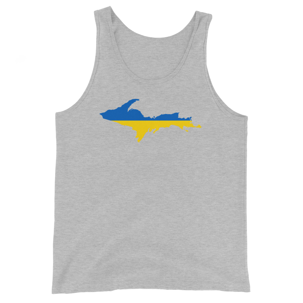 Michigan Upper Peninsula Tank Top (w/ UP Ukraine Flag Outline) | Unisex Jersey